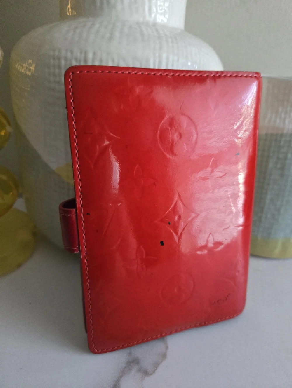 GUC Louis Vuitton PM Red Vernis Leather Agenda Cover